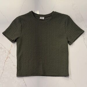Abercrombie & Fitch Olive Textured Short Sleeve Tee